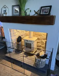 UD Natural coffee brown  stone cladding fireplace 