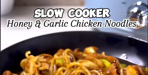 Slow Cooker Honey Garlic Chicken Noodles