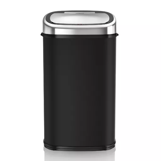 58L Square Sensor Bin Black