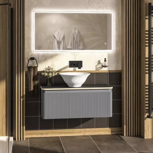 Belice 100cm Wall Hung Vanity Unit - Matt Grey