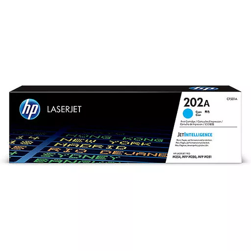 HP 202A (CF501A) Cyan Original LaserJet Toner Cartridge (1300 Yield)