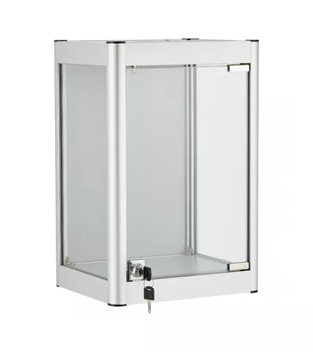 Wall Mounted Mini Showcase Display Cabinet Silver - Assembled