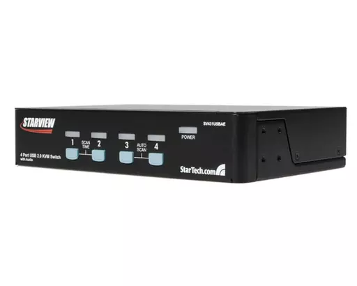StarTech.com 4 Port Rack Mountable USB KVM Switch with Audio & USB Hub