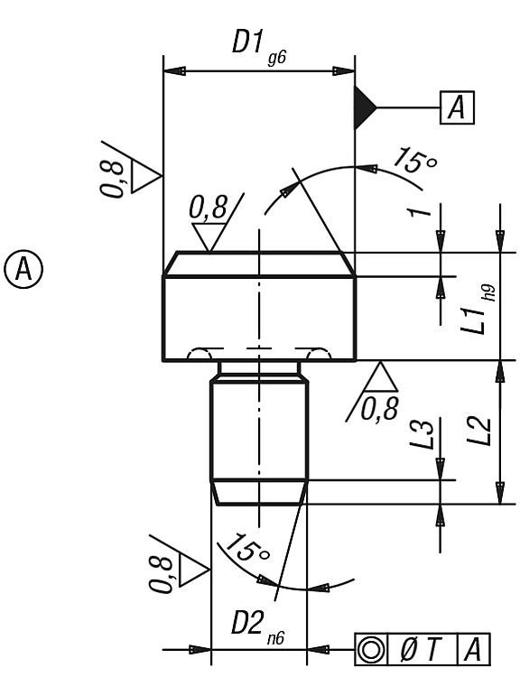 Rest Pad Without Bore. 6mm Pad Diameter. 5mm High. Hardened Steel.