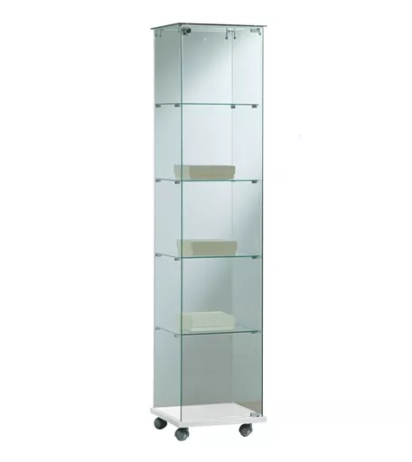 White Tower Showcase - Full Glass Display Cabinet 40cm x 40cm x 180cm