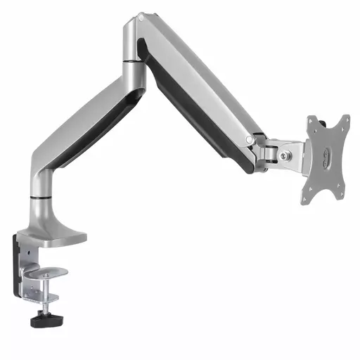 StarTech.com Desk Mount Monitor Arm - Heavy Duty Ergonomic VESA Monitor Arm - Single 9kg Display - Full Motion, Height Adjustable, Articulating - Aluminum - C-Clamp/Grommet - Silver