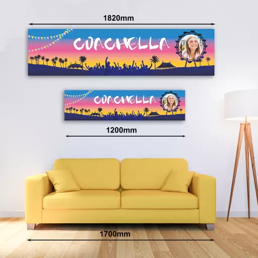 Personalised Banner - Personalised Coachella Style Festival Banner with Photo