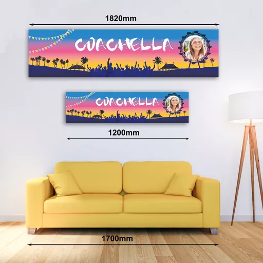 Personalised Banner - Personalised Coachella Style Festival Banner with Photo