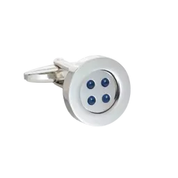 Classic Silver-tone Button Cufflinks