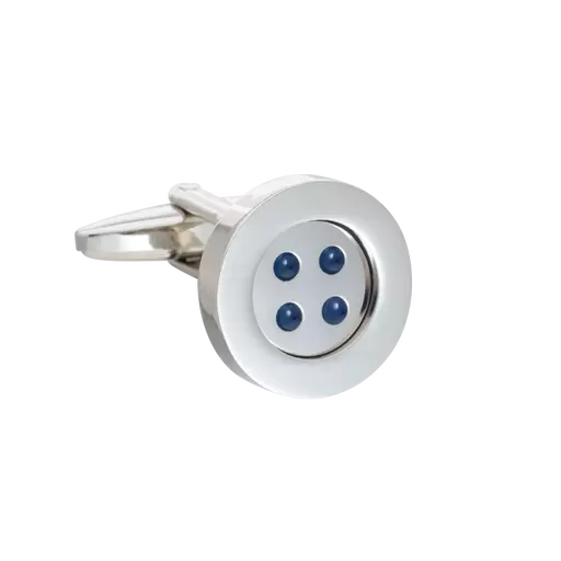 Classic Silver-tone Button Cufflinks