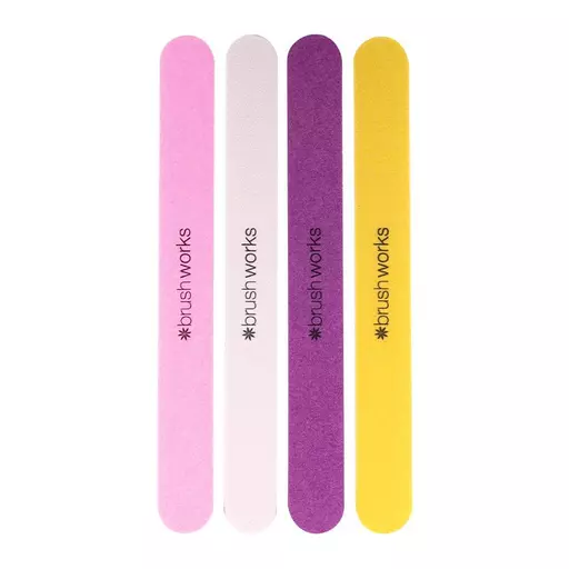 Brushworks Coloured Nail Files - 4 Pack