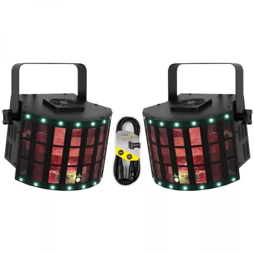 Showtec Energetic XL 3-in-1 Light Effect Twin Pack Bundle