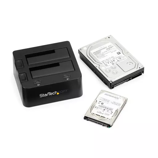 StarTech.com Dual-Bay USB 3.0 to SATA and IDE Hard Drive Docking Station, USB Hard Drive Dock, External 2.5/3.5" SATA I/II/III and IDE (40 pin) SSD/HDD Docking Station, Hot-Swap Hard Drive Bays, Top-Loading