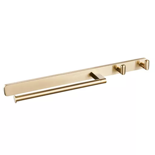 Asti Towel Ring and Double Hook Brushed Brass