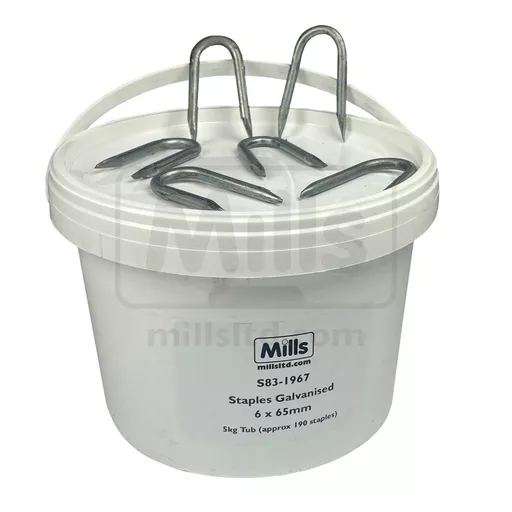Galvanised Staples 65mm 5kg Tub