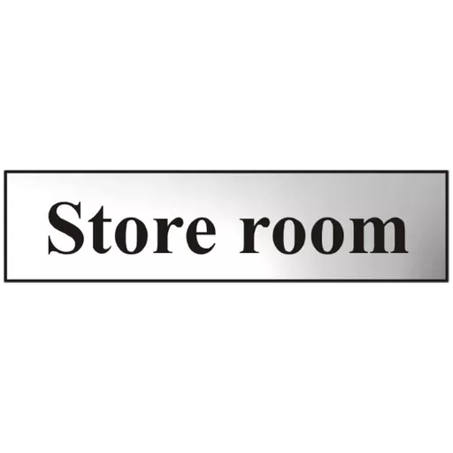 ASEC `Store Room` 200mm x 50mm Chrome Self Adhesive Sign