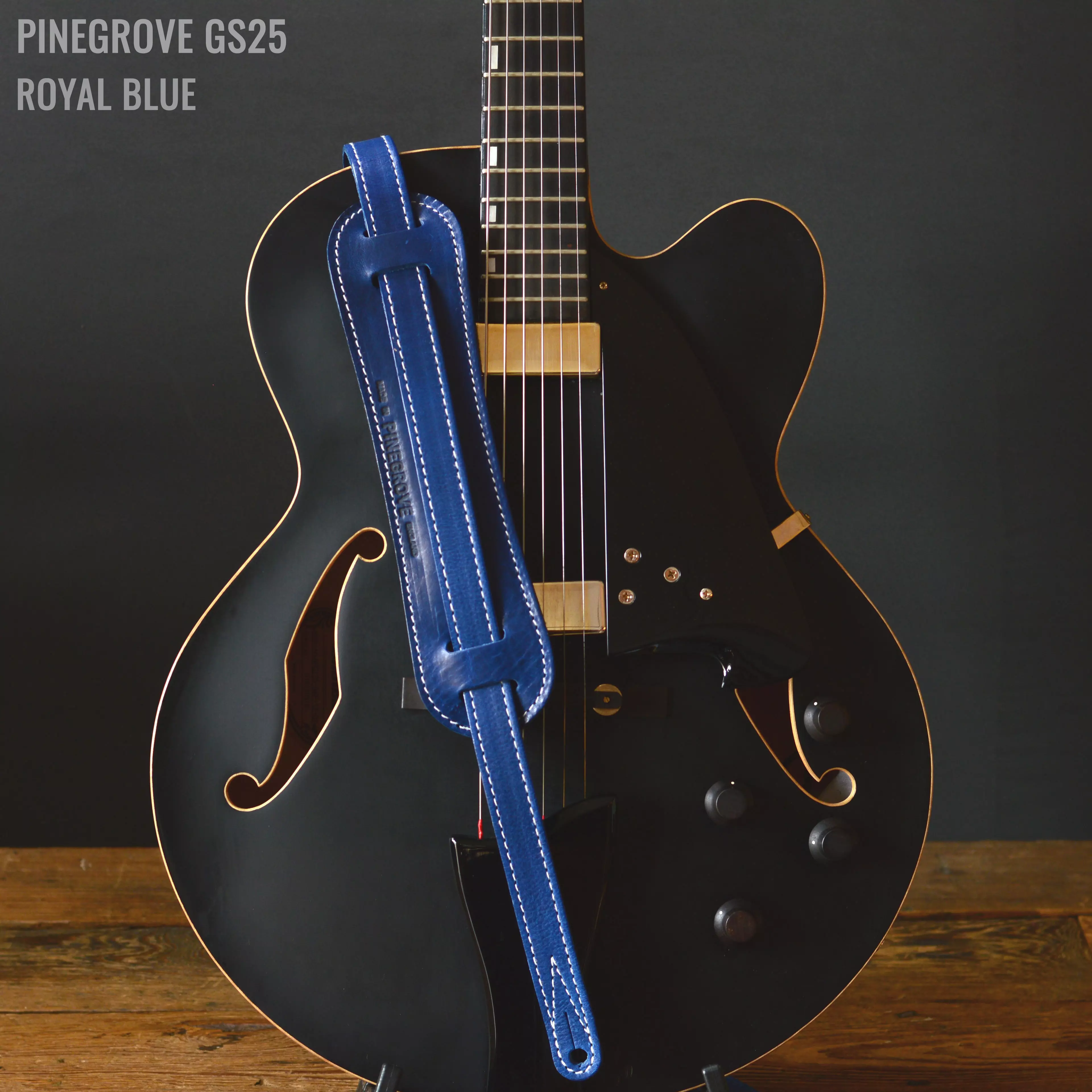 GS25 Blue Rockabilly Guitar Strap Pinegrove Leather.jpg