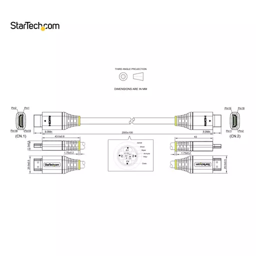 StarTech.com 6ft (2m) HDMI 2.1 Cable 8K - Certified Ultra High Speed HDMI Cable 48Gbps - 8K 60Hz/4K 120Hz HDR10+ eARC - Ultra HD 8K HDMI Cable - Monitor/TV/Display - Flexible TPE Jacket