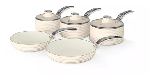 5 Piece Cookware Set Cream