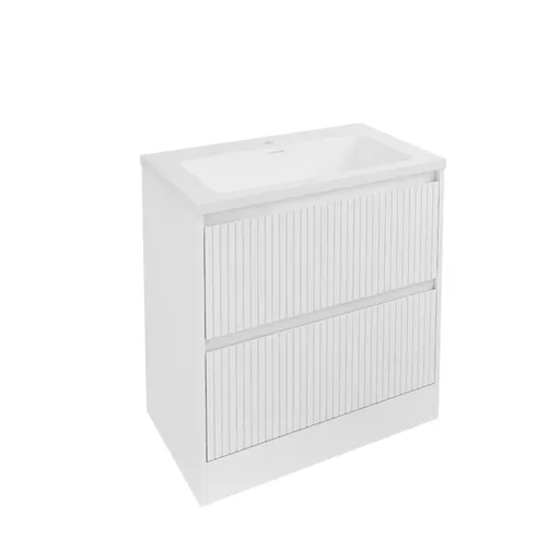 Stockton 80cm Floorstanding Drawer Vanity Unit -  High Gloss White