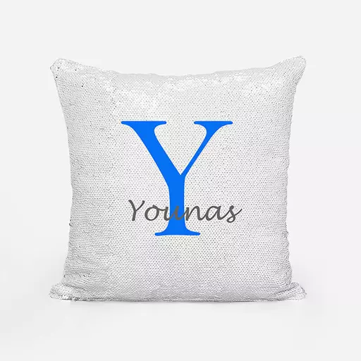 Custom sequin cushion with your text - Glittery reversible home decor
