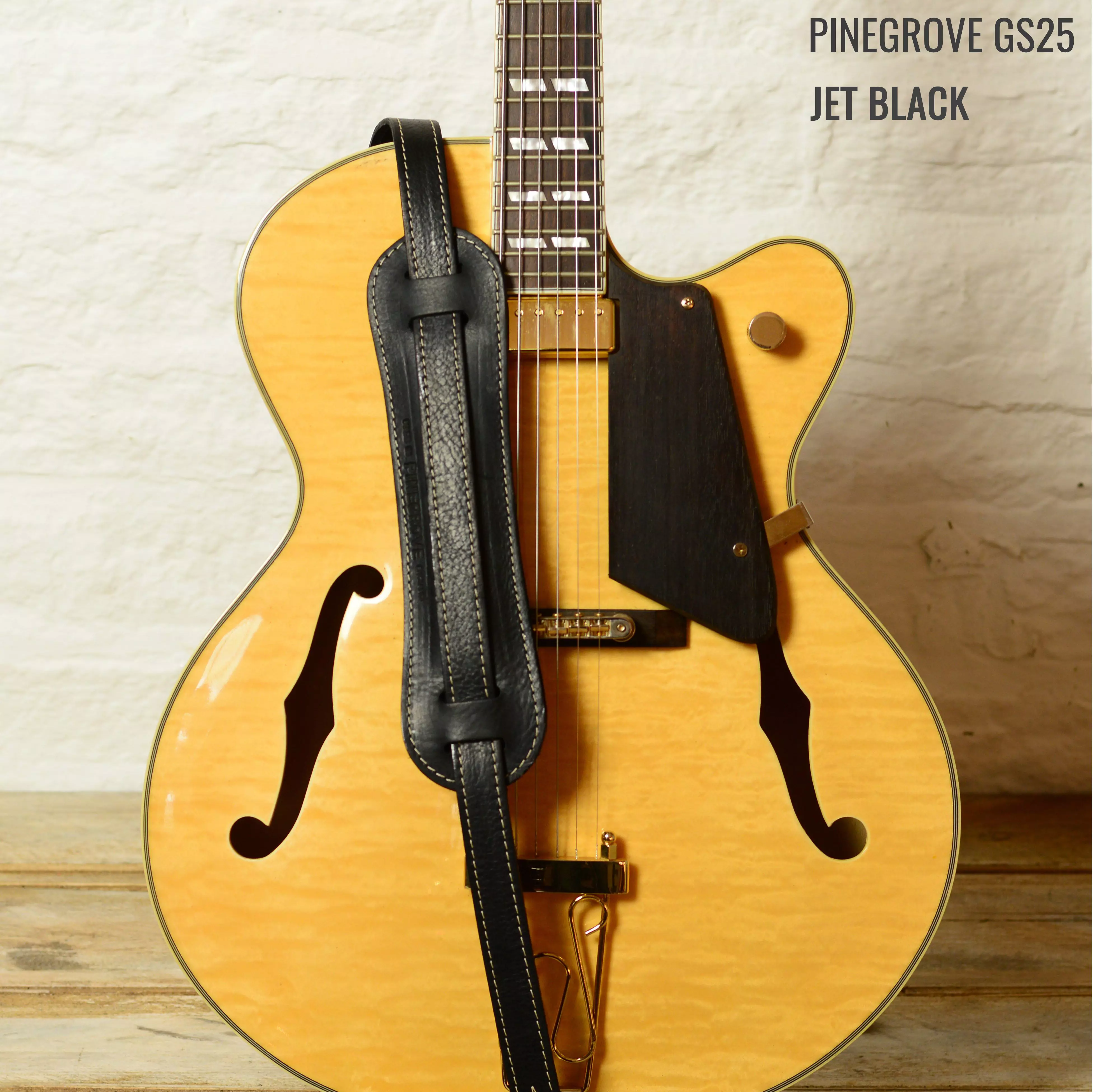 GS25 Black Rockabilly Guitar Strap Pinegrove Leather.jpg