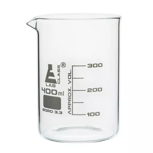 Beaker, 400 cm3,  pyrex, , low form, graduated, with spout