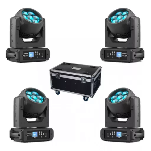 elumen8 Evora 740ZP Zoom Moving Heads & Quad Case Bundle