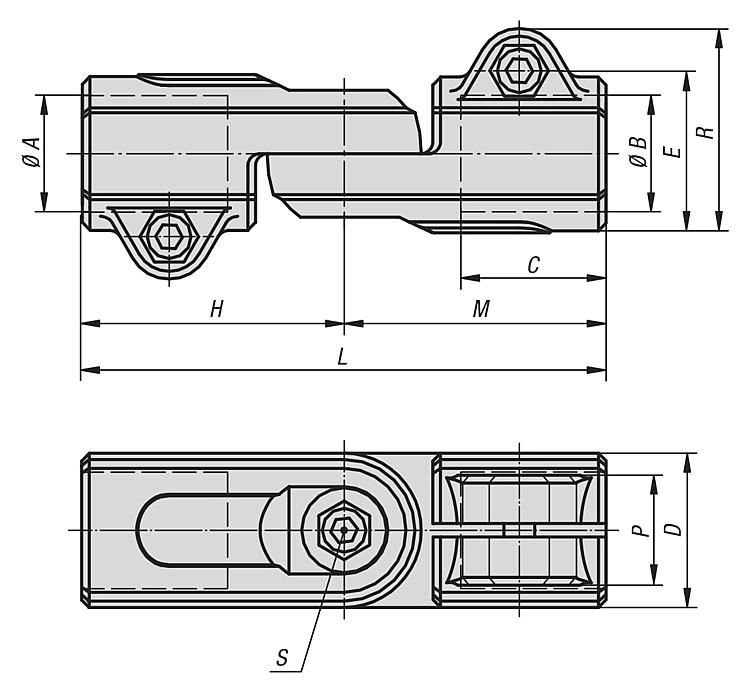 Joint Clamp. To Suit 18mm Round Tubes. Aluminium.