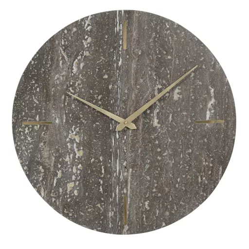 Out of Stock - Dark Travertine Marble Wall Clock