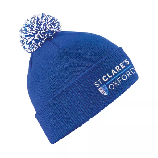 StClare'sOxford_SnowstarBeanie_BrightRoyalWhite_Front.png