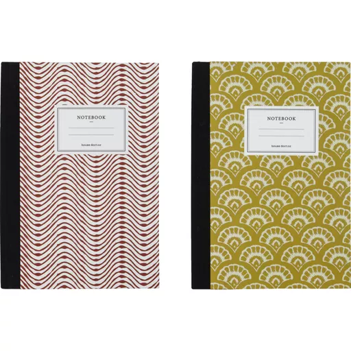 Notebooks, Red/Mustard, Set of 2