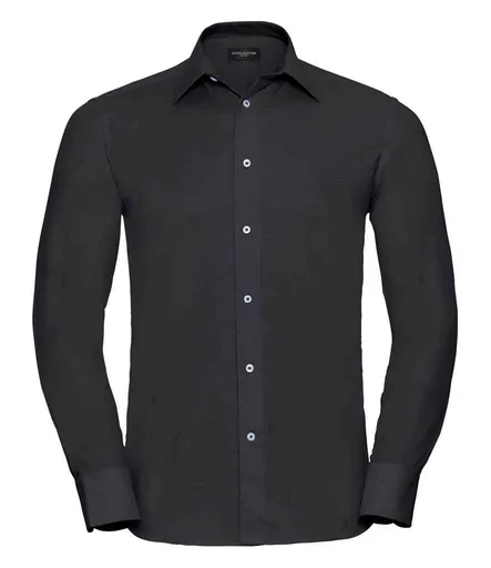 Russell Collection Long Sleeve Tailored Oxford Shirt