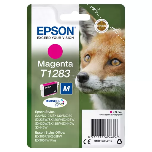 Epson C13T12834012/T1283 Ink cartridge magenta, 140 pages 3,5ml for Epson Stylus S 22/SX 235 W/SX 420/SX 430 W