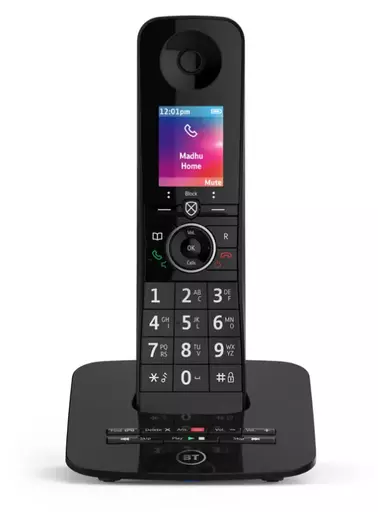 British Telecom D93RWS00 DECT telephone Caller ID Black