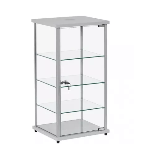 Fully Assembled Counter Top Showcase Display Cabinet with Light Silver