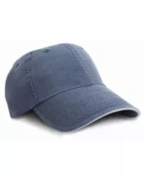 Washed Fine Line Cotton Cap with Sandwich Peak