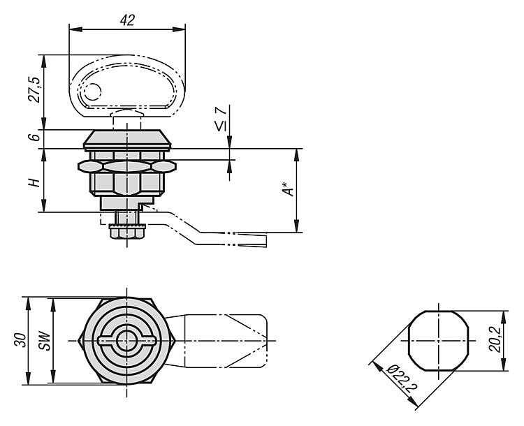 Threaded Insert. Standard. M10 Internal Thread. M14x1.5 External Thread. Stainless Steel.