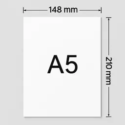 A5 paper showing the dimensions