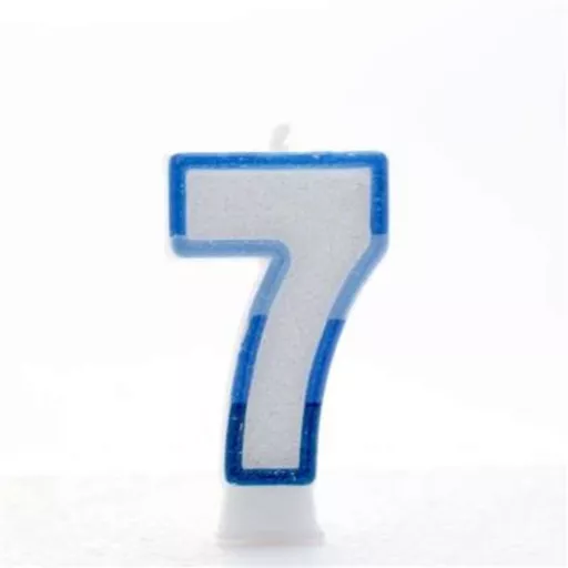 6 Candles Number 7 Blue