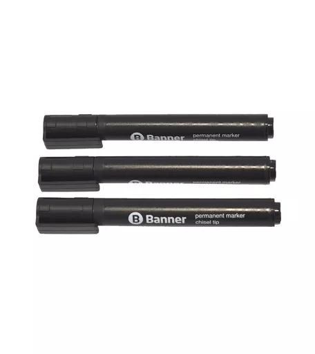 Permanent Markers Chisel Tip 1.2-5mm - Black (pack of 10)