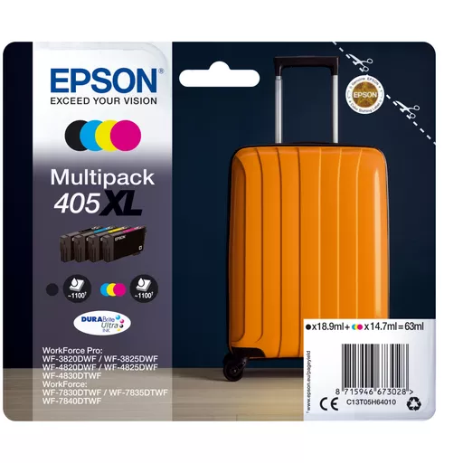 Epson C13T05H64010/405XL Ink cartridge multi pack Bk,C,M,Y high-capacity 18,9ml + 3x14,7ml Pack=4 for Epson WF-3820/7830