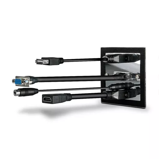 Lindy Single Gang VGA, HDMI, USB and Audio Wall Plate, Metal