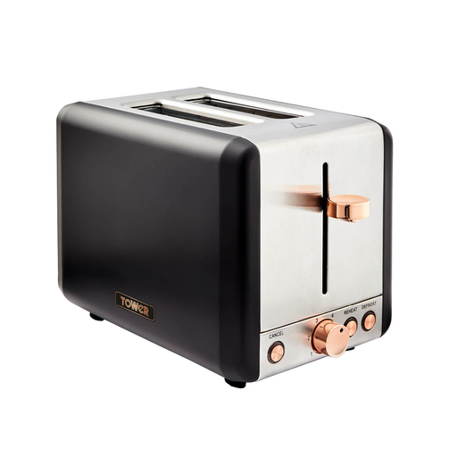 Image of Tower Cavaletto 2 Slice Stainless Steel Toaster Black
