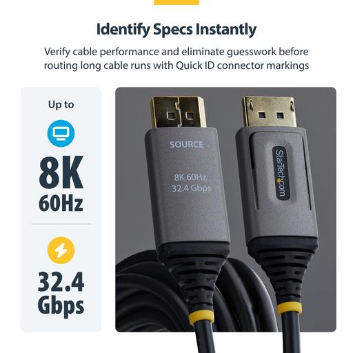 StarTech.com 8K-AOC-50M-DP-CABLE DisplayPort cable Black