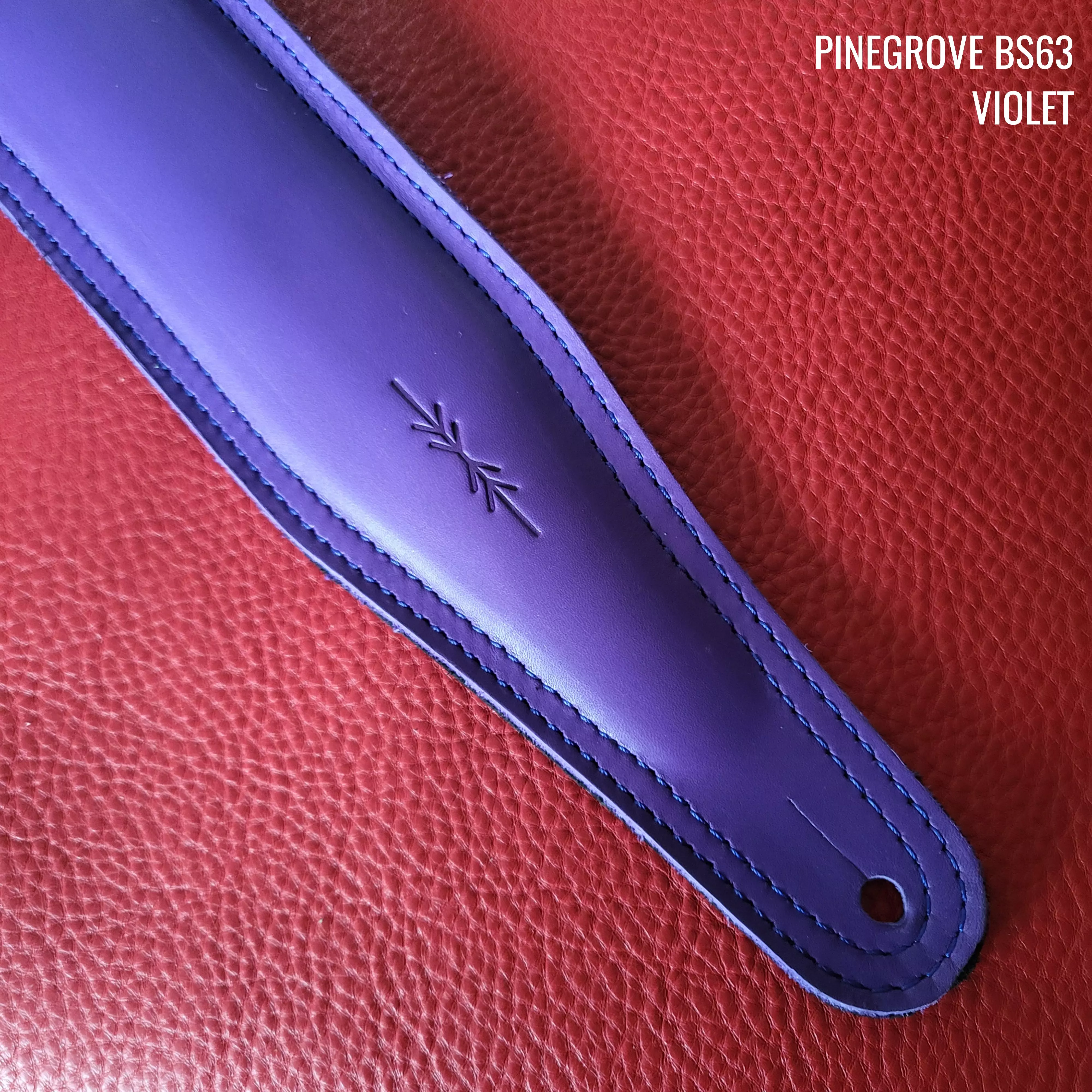 BS63 violet montana guitar strap Pinegrove Leather.jpg