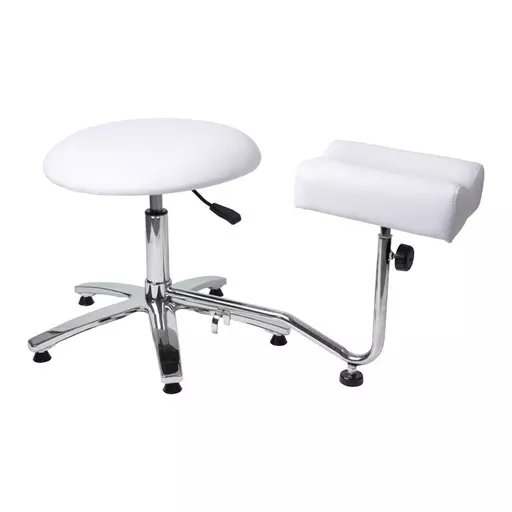 SkinMate White Gas Lift Pedicure Stool