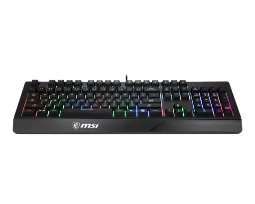 MSI VIGOR GK20 RGB Gaming Keyboard ' UK Layout, Membrane switches, Rainbow RGB Lighting effect, Ergonomic keycaps, Hotkeys for media and lighting control, water repellent keyboard design'