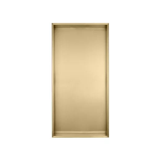 600x300mm Shower Niche - Brushed Brass