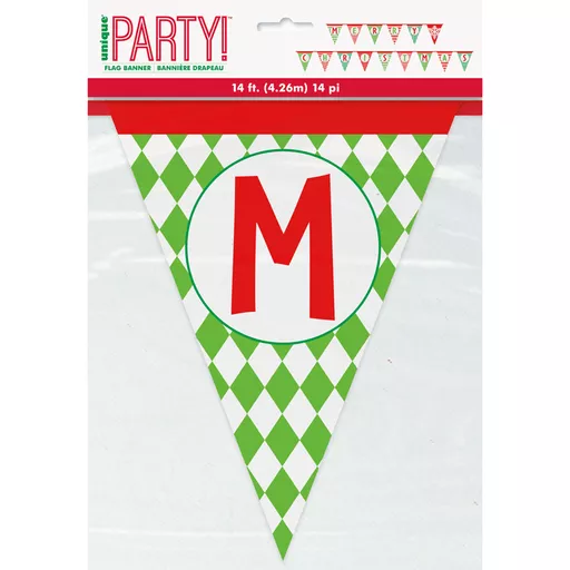 Merry Christmas Paper Flag Banner